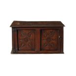 A small oak spice cabinet, English, early 18th century