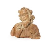 A pine bust of St James, late 16th / early 17th century