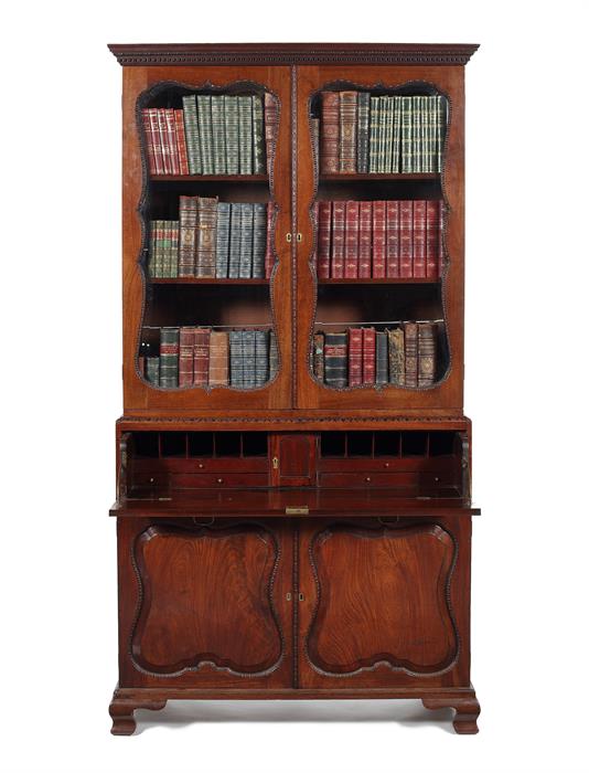 An early George III mahogany secretaire bookcase - Image 2 of 2