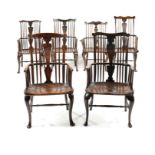 A matched set of six George III Windsor armchairs, late 18th century, Thames Valley