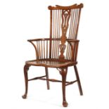 A fine George III cherry comb-back Windsor armchair, circa 1760, Thames Valley