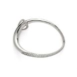 Rare Georg Jensen white gold & diamond set 'Offspring bangle' designed by Jacqueline Rabun