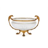 A Victorian cut glass and gilt bronze mounted fruit bowl by Osler
