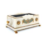 A 19th century French onyx, gilt bronze mounted and champlevé decorated jardinière