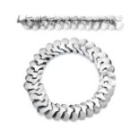 Georg Jensen sterling silver bracelet and necklace set designed by Ibe Dahlquist for Jensen