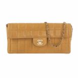 Chanel Beige Quilted East West Flap Bag