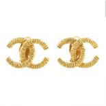 Chanel CC gold plate Earrings