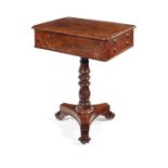 A Regency burr yew work table