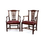 A pair of George III open armchairs