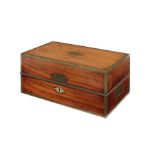 A George IV teak and brass bound military writing box
