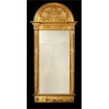 An early 19th century Swedish carved giltwood pier mirror