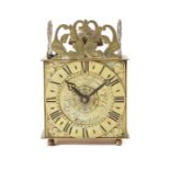 A brass time-piece made using an 18thc dial from a wall clock by Thomas Ketford of Royston
