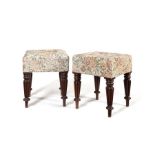 A pair of Regency mahogany stools