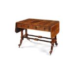 A Regency rosewood and sycamore sofa table