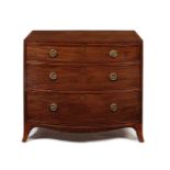 A small Regency mahogany bowfront chest