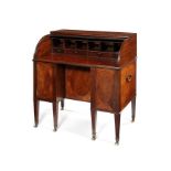 A late George III mahogany tambour desk