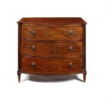 A Regency mahogany and banded bowfront chest