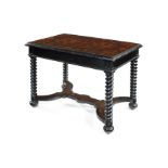 A mid 19th century Dutch ebonised and painted centre table