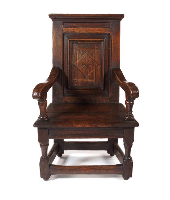 A James I oak and inlaid armchair, Scottish