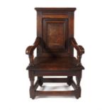 A James I oak and inlaid armchair, Scottish