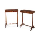 A pair of Regency rosewood end or occasional tables