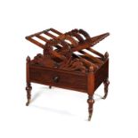 An early Victorian rosewood canterbury after a design by Loudon