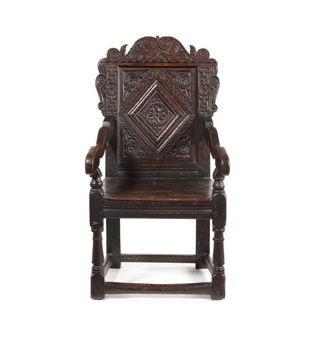 A Charles II pine and oak armchair, Yorkshire