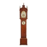 A George II mahogany and brass mounted longcase clock and barometer by Richard Peckover