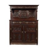 A William and Mary oak press cupboard, Lancashire