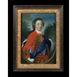 A late 18th century reverse glass painting of a British general