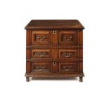 A small William and Mary three-drawer chest