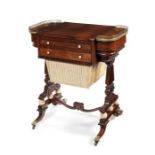A Regency rosewood games/sewing table