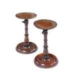 A pair of Regency rosewood telescopic candlestands