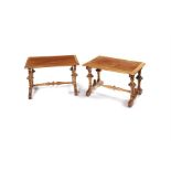 A pair of Victorian walnut miniature tables/stands