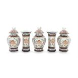 A 19th century Samson porcelain Export style five piece garniture