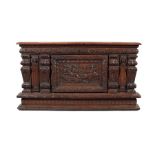 A French walnut chest front, early 17th century