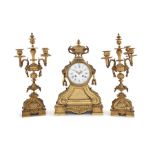 A 19th c French Louis XVI style gilt bronze clock garniture by Charpentier Ft.de Bronzes à Paris