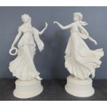 A pair of Wedgwood porcelain figurines, The Dancing Hours Collection, First and Second, 1.083 and