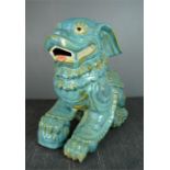 A Chinese ceramic Dog of Fo, 43cm high, 52cm long