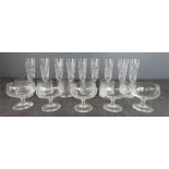 A large quantity of crystalware, including a set of champagne glasses, wine glasses etc. (2 boxes)