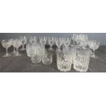 A quantity of crystal glassware.