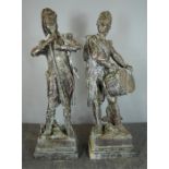 A pair of bronze soldiers, 70cm high.