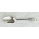 A silver serving spoon, London, initialled REP, 2.68toz.