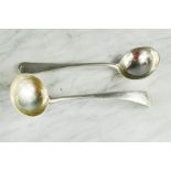 Two silver ladles; one engraved with the letter J, London 1899, and one engraved with a griffin,