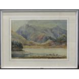 E.M Pell, watercolour, depicting Lake District landscape, 25 by 36cm.