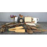 A miscellaneous group of items to include hand sheep shears, jug, purple glass etc.