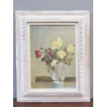 Pighills ? (20th century): still life with roses in a vase, signed indistinctly upper left and dated