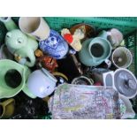 Ceramics including frog teapot, Masons sandwich tray etc.