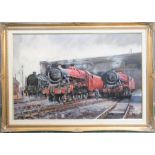 Terry Shelbourne (20th century): Railway: LMS 5670 Locomotive, dated '91, oil on canvas, 60 by