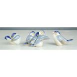 Royal Copenhagen Denmark porcelain birds, no. 1040, 1041, 1045.